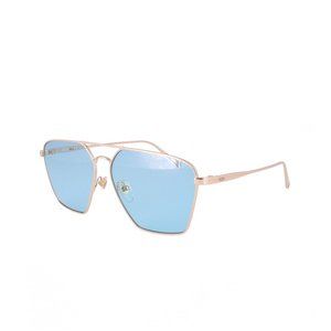 MCM Gold Frame Sunglasses with Blue Lenses